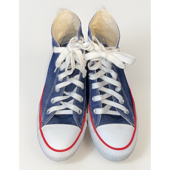 Converse Chuck Taylor Sz 6 Men / 8 Women Blue Denim Heart Love All Stars Hi Top - Picture 6 of 12